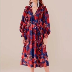 FARM Rio Animal Tapestry Midi Dress XS